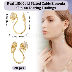 20 шт. латунная фурнитура для сережек-клипс в виде вихря KK-BBC0011-05