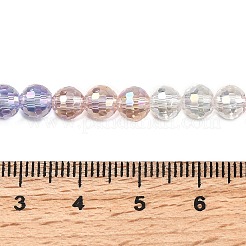 Chapelets de perles en verre électroplaqué&nbsp;EGLA-D300-06-6mm-01
