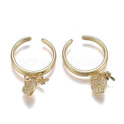 Регулируемые латунные кольца микро манжеты из прозрачного циркония ZIRC-Z002-05G