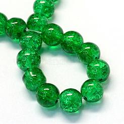Perles rondes en verre craquelé transparent&nbsp;DGLA-Q018-6mm-48