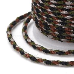 メタリック糸を使用した4本撚りポリコットンコード  手作りマクラメ綿ロープ  ひも壁掛け用植物ハンガー  ダークシーグリーン  1.5mm  約4.3ヤード（4m）/ロール&nbsp;OCOR-Z003-D25