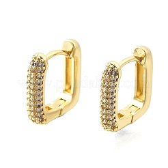 Латунные серьги-кольца из прозрачного кубического циркония EJEW-Z121-10G