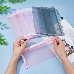 9 шт. 3-х цветные прямоугольные нейлоновые сетчатые мешочки для ручек&nbsp;AJEW-NB0005-89