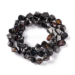 Полурадужные гальванические стеклянные бусины EGLA-Q066-HR01