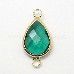 Золотистые латунные стеклянные разъемы-капельки&nbsp;GLAA-J010A-HF10-G