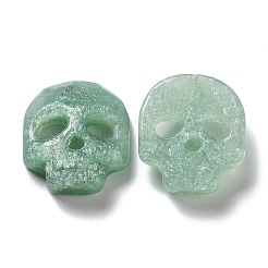 天然石グリーンアベンチュリンペンダント  ハロウィンスカルチャーム  多面カット  21.5~22x19~19.5x6~6.5mm  穴：1mm&nbsp;G-M406-F02-01
