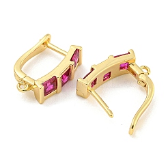 Покрытие стойки латунь микропаве фианит серьги обручи EJEW-C102-22G-02