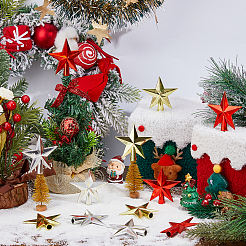 12 шт. 3-цветная пластиковая звезда для украшения верхушки елки&nbsp;DIY-DC0003-97