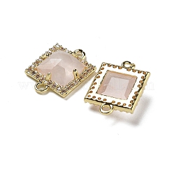 Натуральный розовый кварц квадратные граненые звенья&nbsp;G-I375-03G-08