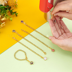 Blume Messing Micro Pave Zirkonia Cup Charms&nbsp;HJEW-UN00018