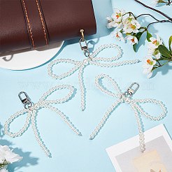 4 шт. пластиковый бант с имитацией жемчуга HJEW-BBC0001-08