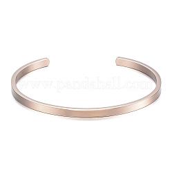 Браслеты-манжеты из нержавеющей стали 304 с ионным покрытием (IP)&nbsp;BJEW-K173-02RG