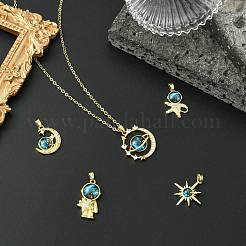 5 шт. 5 стиля латунные подвески с микропаве и кубическим цирконием&nbsp;KK-CJ0003-57