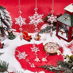 15 шт. 3 стиля рождественские акриловые снежинки подвесные украшения HJEW-SP0001-04A