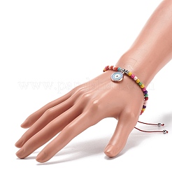 Эмалевый браслет с подвеской от сглаза BJEW-JB08470