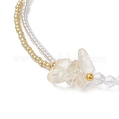 Граненый биконусный стеклянный с круглыми стеклянными бусинами плетеные браслеты из бисера&nbsp;BJEW-MZ00164