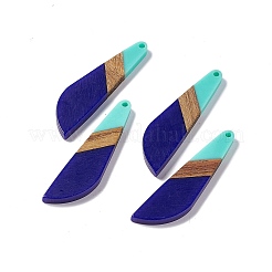 Gros pendentifs en résine opaque et bois de noyer&nbsp;RESI-M027-07A