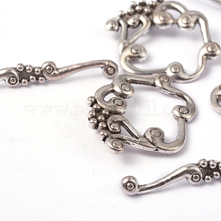 チベット風マンテル  鉛フリー＆カドミウムフリー  花  アンティークシルバー  39x26mm  穴：2mm&nbsp;LF1357Y