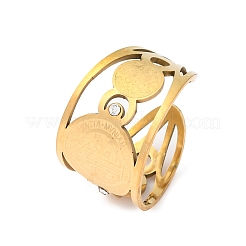 Кольца-манжеты Saint Benedict из нержавеющей стали 304 со стразами RJEW-M069-01G