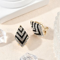 Orecchini vite prigioniera del rhinestone ottone&nbsp;EJEW-P301-02G