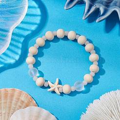 3 bracelet extensible en perles de turquoise synthétique&nbsp;BJEW-JB11127