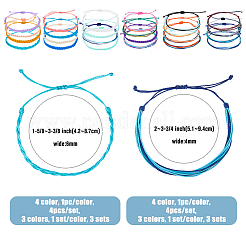 6 комплект из 6 браслетов из нейлонового плетеного шнура BJEW-FI0001-34