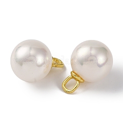 Подвески из латуни и ракушек с шариками в виде жемчужин KK-B103-03A-G