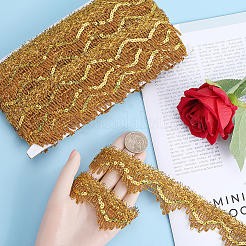 Кружевная лента с цветочной пайеткой из полиэстера OCOR-WH0078-109B