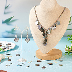 50 шт. 5 стиля: натуральные черные ракушки для губ и подвески в виде пресноводных кристаллов SHEL-TA0001-22