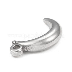 変色しない304ステンレススチールペンダント  ムーンチャーム  ステンレス鋼色  19x10x4mm  穴：1.4mm&nbsp;STAS-F287-31P