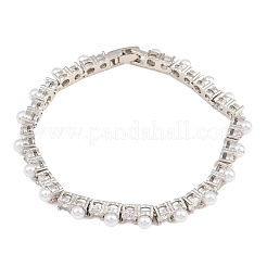 Bracelets de tennis en laiton pavé de zircones cubiques transparentes pour femmes&nbsp;KK-CBA68DA-08P