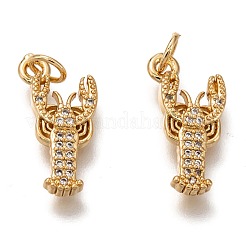 Латунные микропаве прозрачные подвески с фианитом ZIRC-B002-49