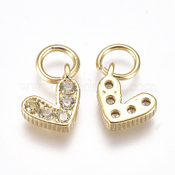 Breloques en laiton avec zircone cubique de micro pave&nbsp;ZIRC-F111-08G-04