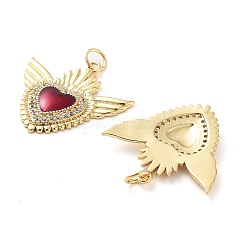 Placage de crémaillère en laiton micro pavé pendentifs en zircone cubique claire&nbsp;KK-M280-10B-G