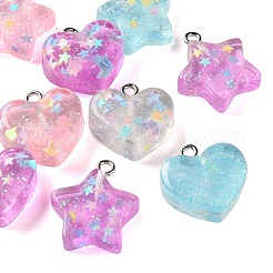 10 Stück Anhänger aus transparentem Harz und Glitzerpulver&nbsp;RE-CBADB2B-02