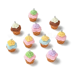 30 шт. подвески в виде мороженого из смолы двух цветов&nbsp;RESI-CJ0004-63