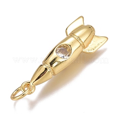 Латунные микропаве прозрачные подвески с фианитом&nbsp;ZIRC-O035-23G