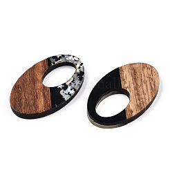 Подвески из непрозрачной смолы и ореха&nbsp;RESI-N039-62C