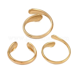 304ステンレススチールティアドロップオープンカフリングレディース  18KGP本金メッキ  内径：18~19.5mm  3個/セット&nbsp;RJEW-C095-06G