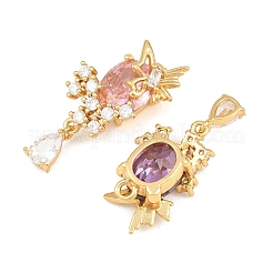 Pendentifs avec zircon cubiques à micro-pavés en laiton&nbsp;CU-CBA8183-09G