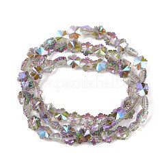 Стеклянные бусины с гальваническим покрытием  EGLA-B011-01A-HR01