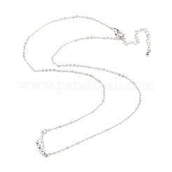 Ожерелье-подвеска из пластика с искусственным жемчугом в форме горошины и латунными цепочками-тросами&nbsp;LS-NJEW-F316-01P