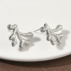 Серьги-гвоздики из коралловой латуни&nbsp;EJEW-G452-09P