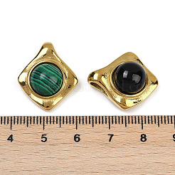 Подвески из синтетического малахита/опалита/натурального черного оникса (окрашенные и нагретые) STAS-Q350-20G