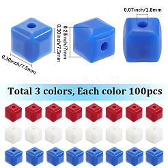300шт 3 цвета непрозрачные акриловые бусины&nbsp;MACR-SC0002-01