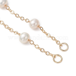 Изготовление браслета-цепочки из натуральных бусин пресноводного жемчуга и латунного кабеля AJEW-JB01450