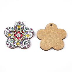 Pendentifs en tilleul imprimé&nbsp;WOOD-S045-018C
