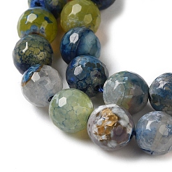 Нити окрашенных и нагретых натуральных агатовых бус с огненным кракелюром G-P539-B01-02