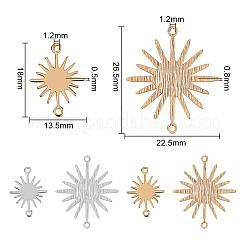 32 шт. 4 стиля латунных соединителей солнечного затмения&nbsp;KK-DR0001-10