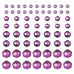 4 нити 4 стиля прозрачные стеклянные бусины с покрытием для выпечки&nbsp;DGLA-TA0001-32C